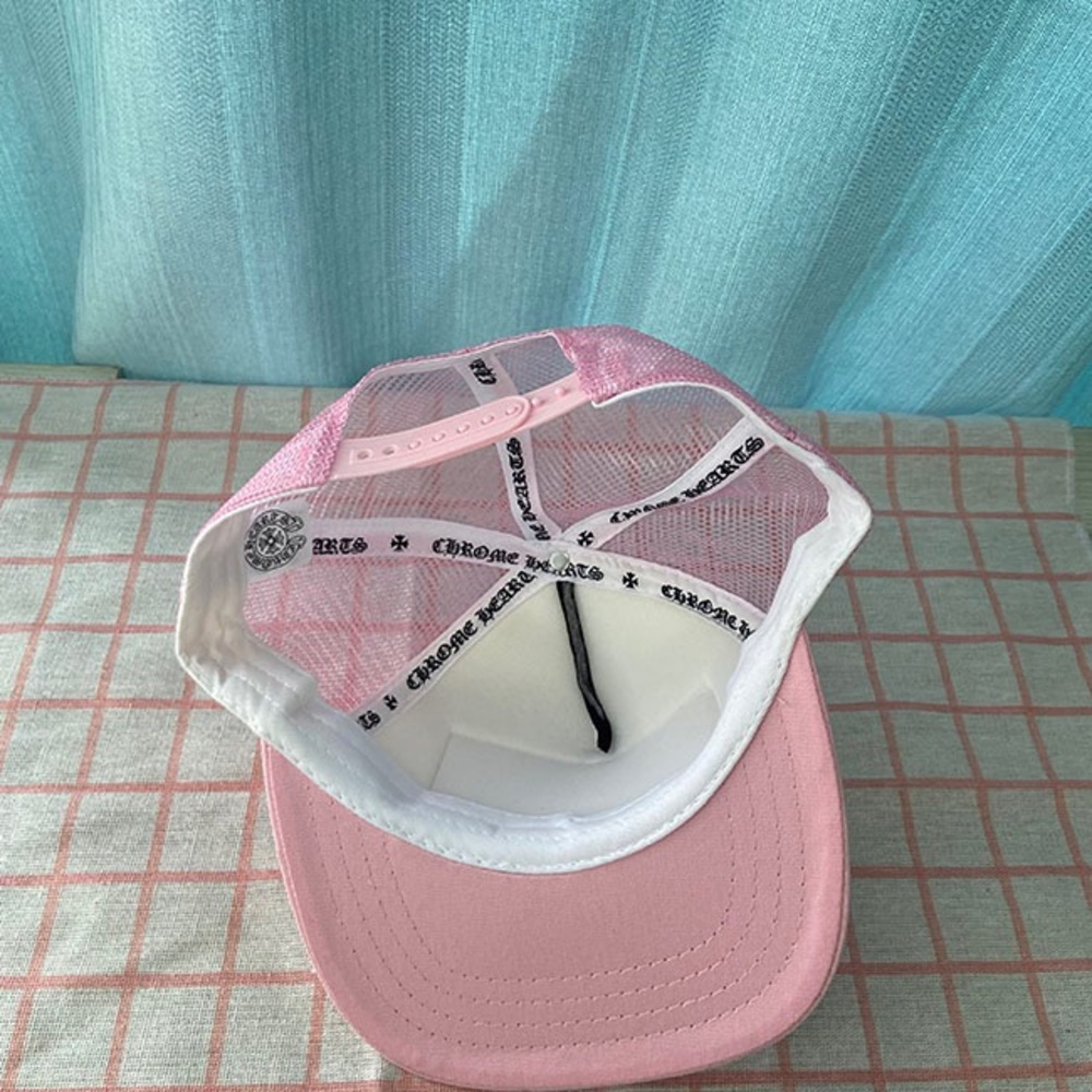 Chrome Hearts Pink And White Breathable All Match Sports Hat - Picture 5 of 7